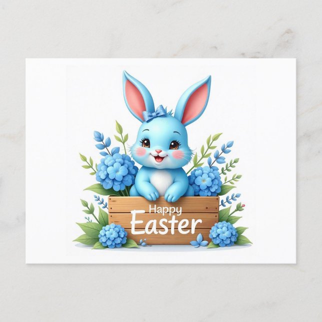 Blue Bunny Feiertagspostkarte (Happy Easter Postcard!)