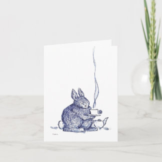 Blue Bunny Get Well card Karte