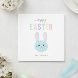 Blue Bunny Happy Ostern Niedlich Kawaii Einfach Serviette