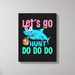 Blue Bunny Oars Hai Ostern Eizelljagd Leinwanddruck