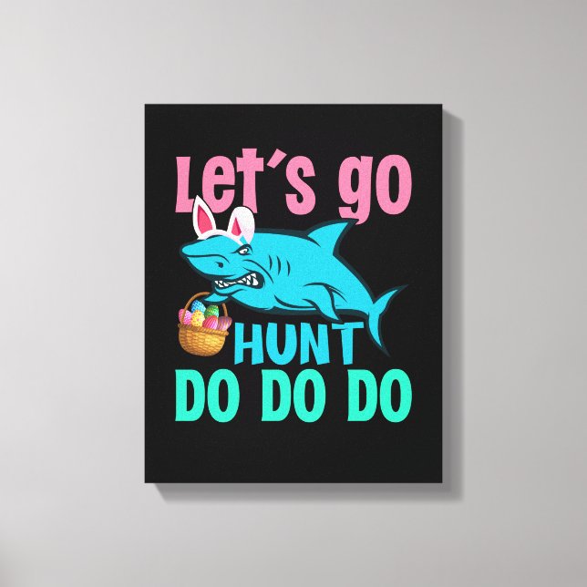 Blue Bunny Oars Hai Ostern Eizelljagd Leinwanddruck (Vorderseite)