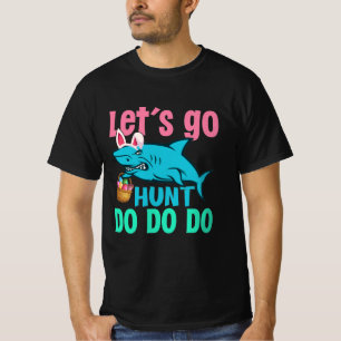 Blue Bunny Oars Hai Ostern Eizelljagd T-Shirt