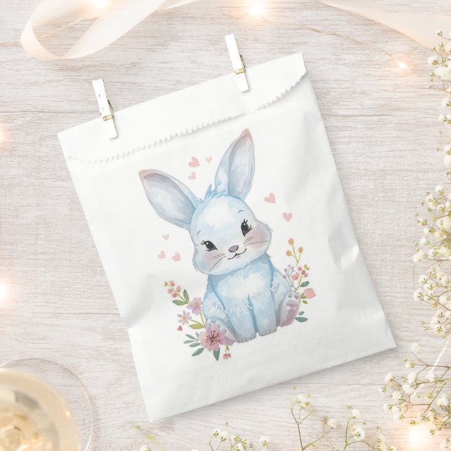 Blue Bunny Party Theme, Forest Animal Baby Shower  Geschenktütchen (Ausgeschnitten)