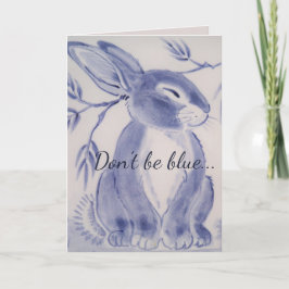 Blue Bunny Rabbit Get Well Card Karte