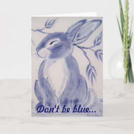 Blue Bunny Rabbit Get Well Card Karte
