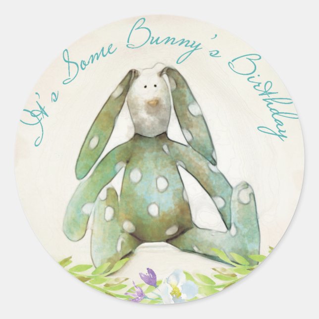 Blue Bunny Rabbit Sticker (Vorderseite)