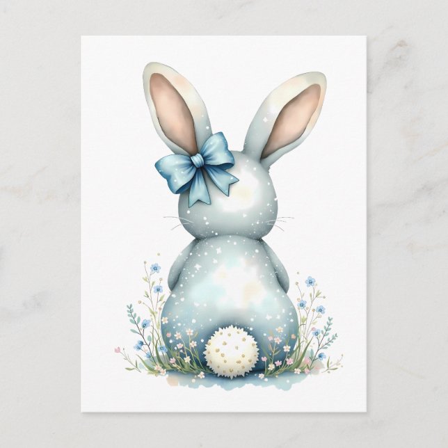 Blue Bunny Schwanz Cottontail Ostern Bunny Benjami Postkarte (Vorderseite)