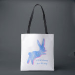 Blue Bunny Silhouette Cute Custom Boy Baby Shower<br><div class="desc">This blue and cute bunny silhouette with floral pattern is illustrated in watercolor.  The tote bag design is tailored for boy baby shower as gifts / souvenirs. Personalize to meet your needs and make it unique!</div>