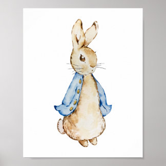 Blue Bunny Wall Art | Wasserfarbkaninchen Poster