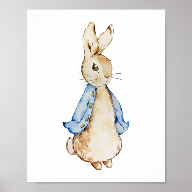 Blue Bunny Wall Art | Wasserfarbkaninchen Poster (Vorne)
