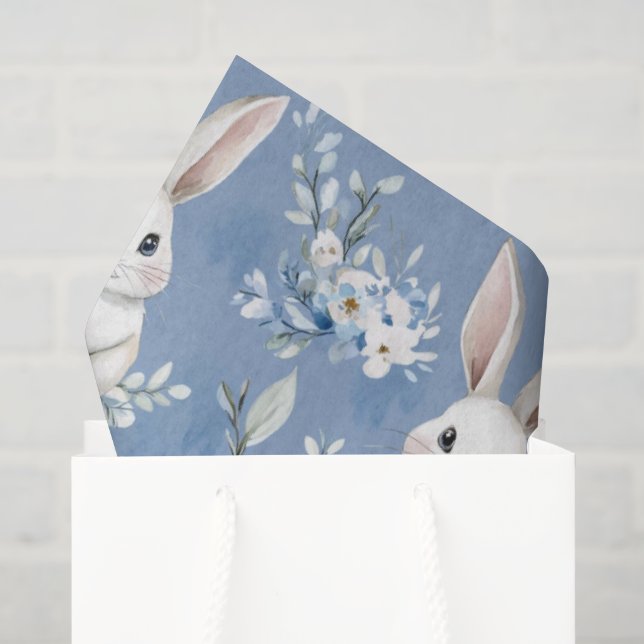 Blue Bunny Wishes – individuelles Oster-Verpackung Seidenpapier (Geschenktüte)