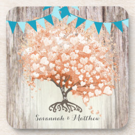 Blue Bunting Country Chic Barn Wood Wedding Untersetzer