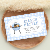 Blue Burger BBQ Baby Shower Windel-Raffle