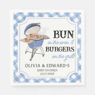 Blue Burger GRILLEN Baby Shower Serviette