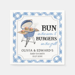Blue Burger GRILLEN Baby Shower Serviette