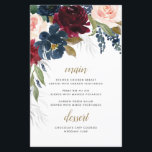 Blue Burgundy Blush Pink Wedding Menu Cards<br><div class="desc">Das Design ist mit wunderschönen Aquarelltönen (Rose aus Pinien, verschiedene elegante Elemente der englischen Rose, usw.) in den Farbtönen Bordeaux, Rosa rot, Marineblau und mehr über Eukalyptusgrün, Blattelementen und mehr in den Farbtönen Grün, Silber und Antiquitätengold gestaltet. HINWEIS: Wenn Sie die Größe dieses Produkts ändern, müssen Sie unter Umständen die...</div>