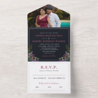 Blue Burgundy Olive Blätter Foto Wedding