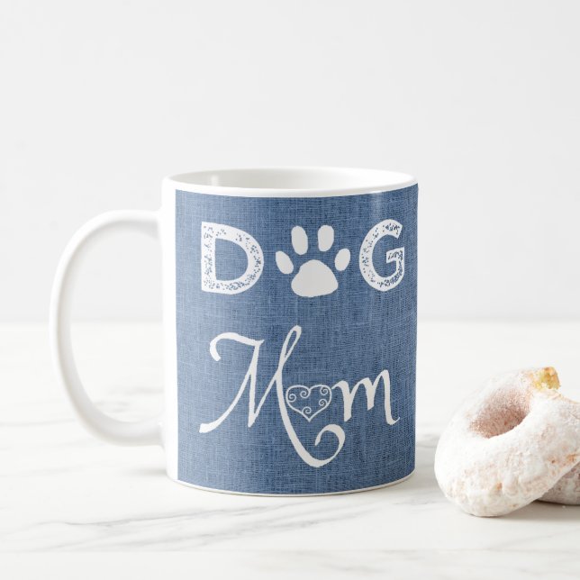 Blue Burlap Hund Mama Kaffee Tasse (Mit Donut)