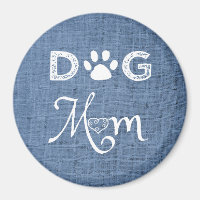 Blue Burlap Hund Mama Magnet