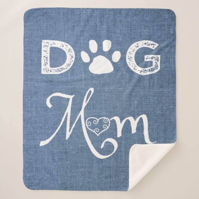 Blue Burlap Hund Mama Sherpa Blanket Sherpadecke (Vorderseite)