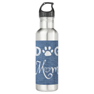 Blue Burlap Hund Mama Wasser Flasche Edelstahlflasche