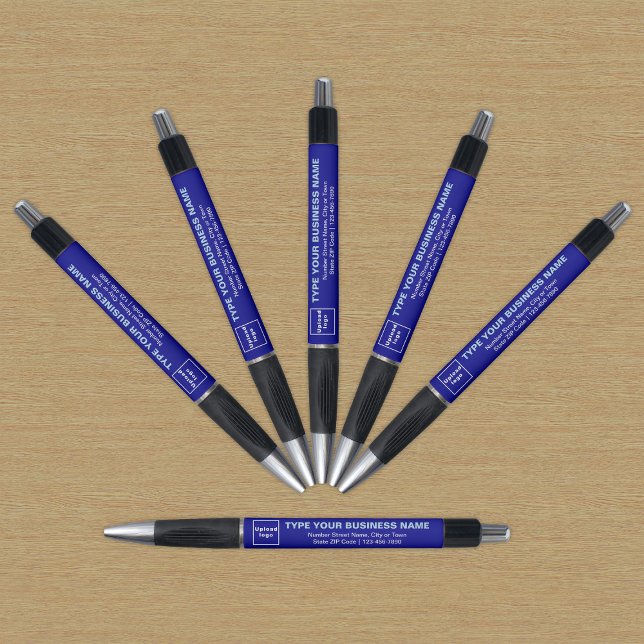 Blue Business Brand auf Pen Kugelschreiber (Pen with blue barrel and your business brand)