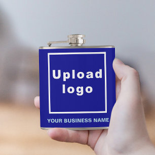 Blue Business Brand auf Vinyl Wrapped Flask Flachmann