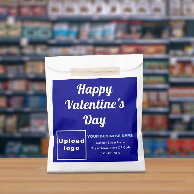 Blue Business Brand; Valentine; Papiertüte Geschenktütchen (Blue business brand with Valentine greeting on paper bag.)