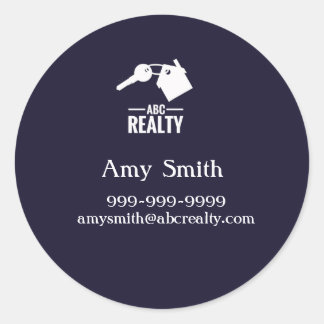 Blue Business Card Runder Aufkleber
