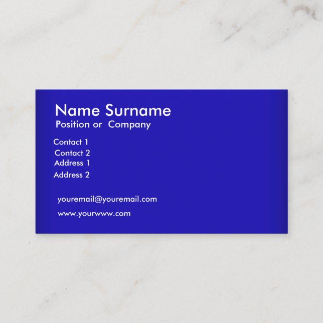 Blue Business Card Visitenkarte (Vorderseite)