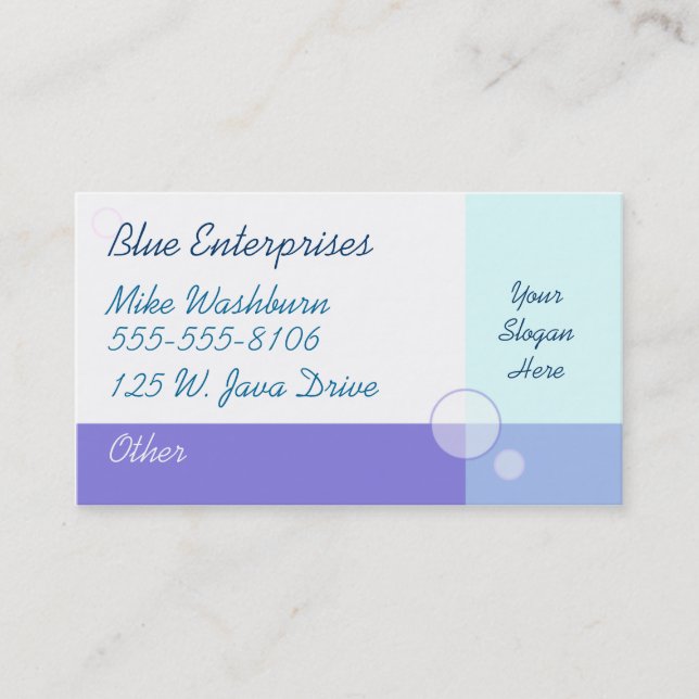 Blue Business Card Visitenkarte (Vorderseite)