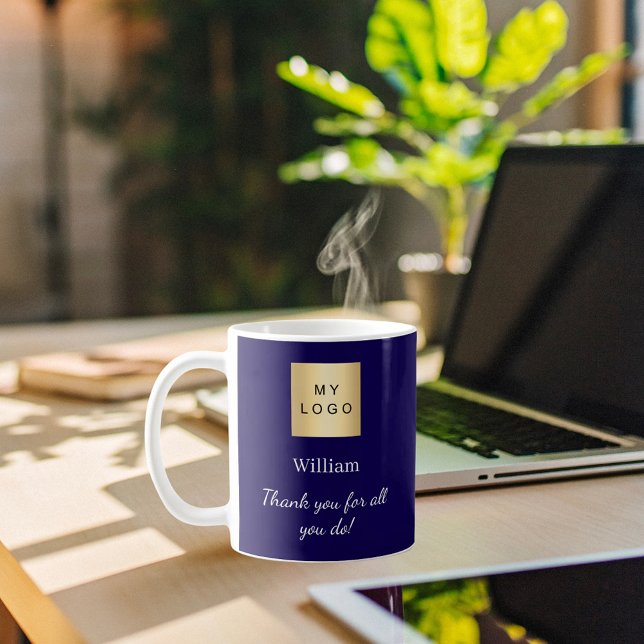 Blue Business Logo Mitarbeiter vielen Dank Kaffeetasse (Von Creator hochgeladen)