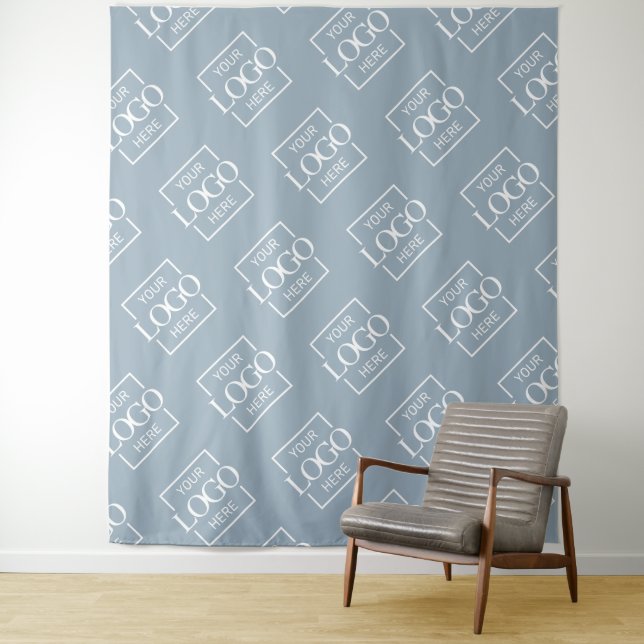 Blue Business Logo Pattern Trade Show Backdrop Wandteppich (Beispiel)