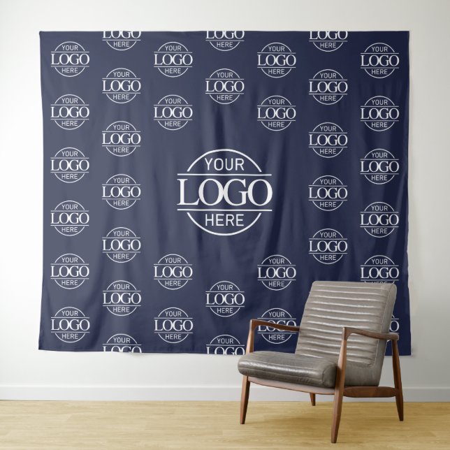Blue Business Logo Step & Repeat Backdrop Banner Wandteppich (Beispiel (Horizontal))