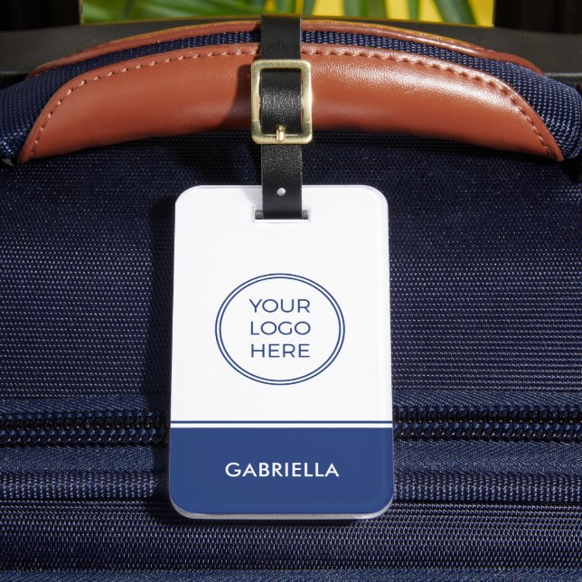 Blue Business Your Logo-Tag Gepäckanhänger (Vorderseite Insitu 2)