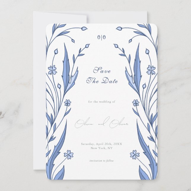 Blue Buttercup Save the Date Einladung (Vorderseite)