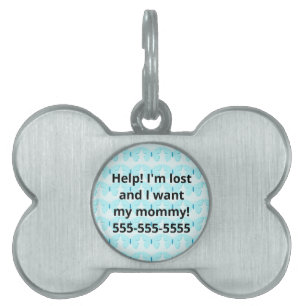 Blue Butterfells Bone Shaped Pet ID Tag Tiermarke