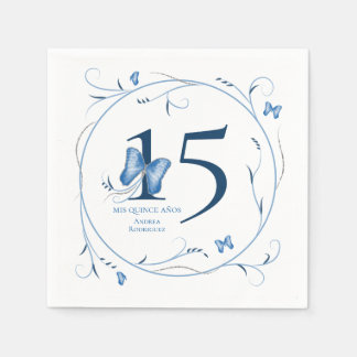 Blue Butterfells & Wirbel Quinceañera Serviette