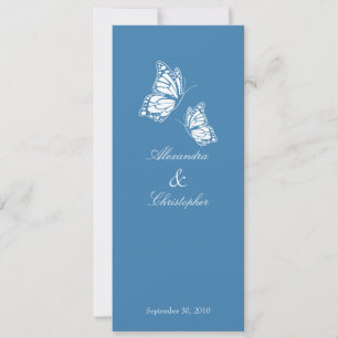 Blue Butterflies Wedding Announcement Einladung