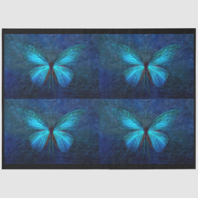 Blue Butterfly 4 Decoupage Tissue Paper Seidenpapier (Vorderseite)