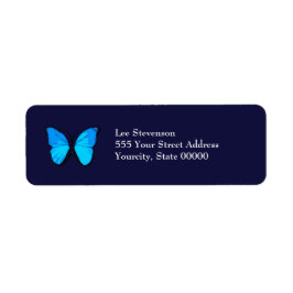 Blue Butterfly Address Label