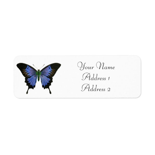 Blue Butterfly Address Labels (Vorne)