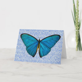 Blue Butterfly Art Note Card Karte