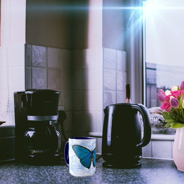 Blue Butterfly Art Pop Art Pattern Tasse Cup (Von Creator hochgeladen)