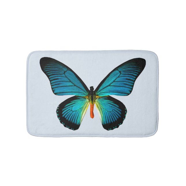Blue Butterfly Bath Mat Badematte (Vorderseite)