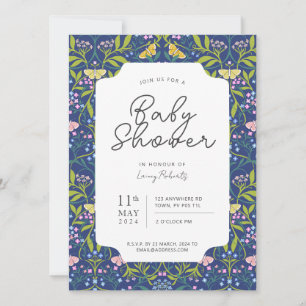 Blue Butterfly Bläsernmatte Babydusche Einladung