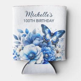 Blue Butterfly Blume Elegant 100. Geburtstag Dosenkühler