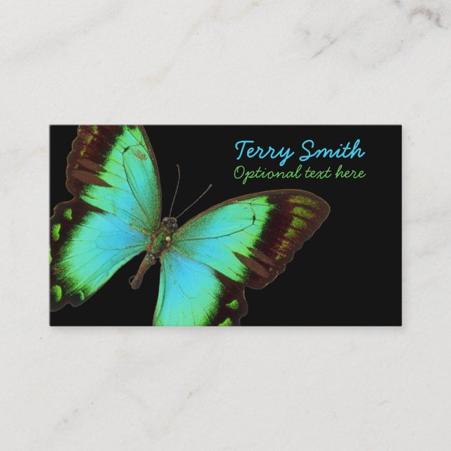 Blue Butterfly Business Card Visitenkarte (Vorderseite)