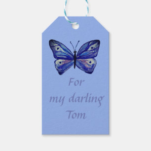 Blue Butterfly Custom Gift Tags Geschenkanhänger