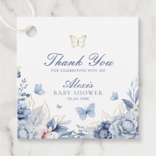 Blue Butterfly Danke Boy Baby Dusche Geschenkanhänger